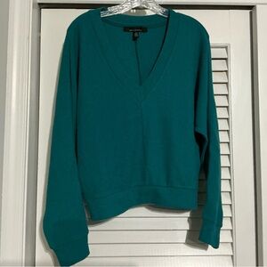 White House Black Market Teal V-Neck Sweater